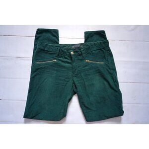 Juicy Couture Evergreen Gold Hardware Zip Pocket Corduroy Skinny Jeans– Size 28